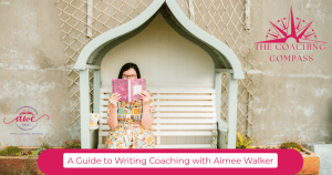Aimee on a bench with book slightly covering face